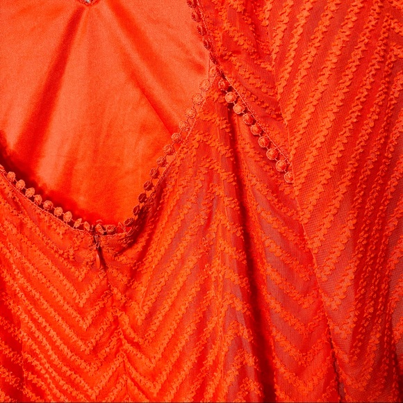 FAVLUX chevron red textured tiered mini dress - Picture 8 of 11